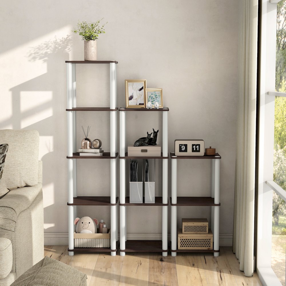 Seni 3-Tier 15-Inch Shelves Wood Open Bookcase. Picture 5