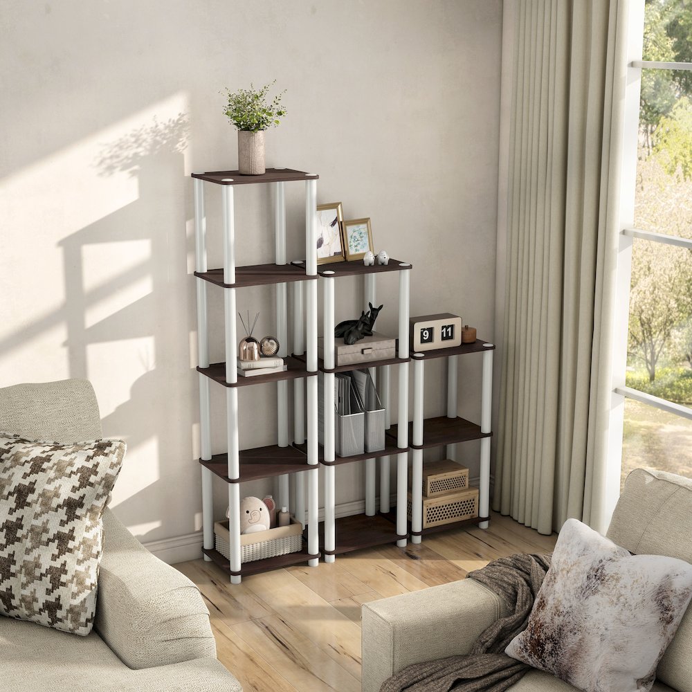 Seni 4-Tier 15-Inch Shelves Wood Open Bookcase. Picture 4