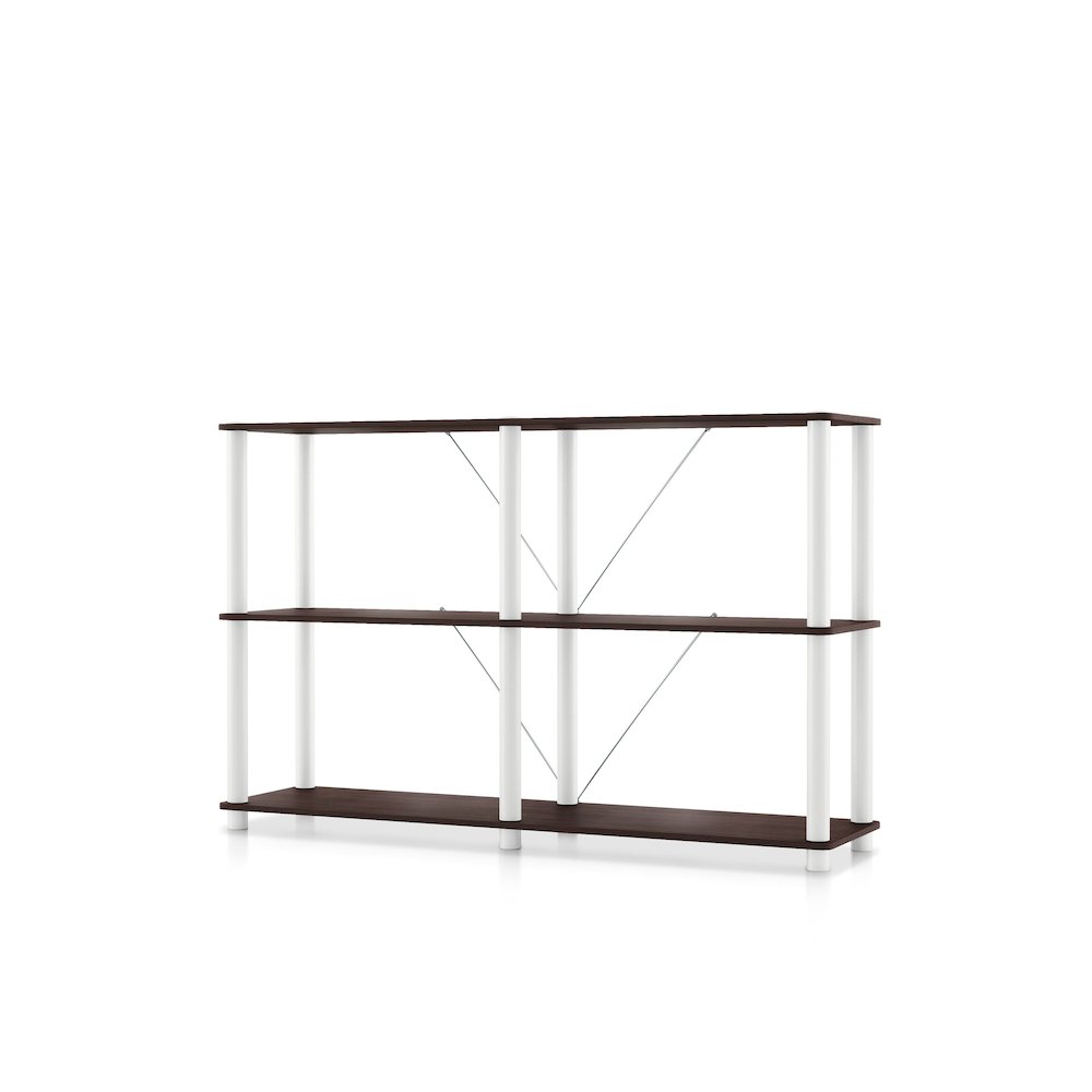 Seni 3-Tier 47-Inch Shelves Wood Open Bookcase. Picture 2