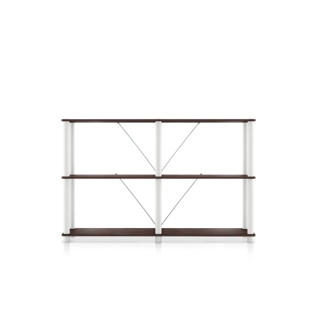 Seni 3-Tier 47-Inch Shelves Wood Open Bookcase. Picture 3
