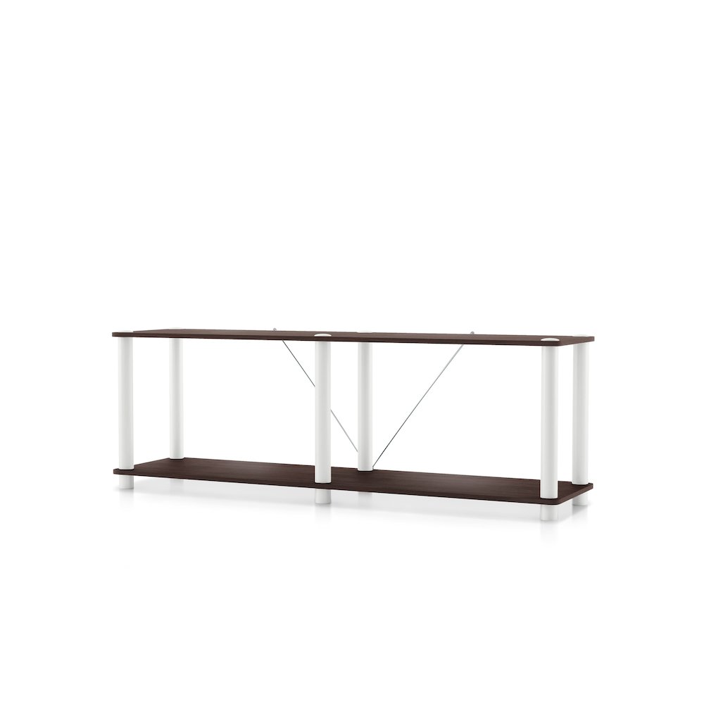 Seni 2-Tier 47-Inch Shelves Wood Open Bookcase. Picture 2