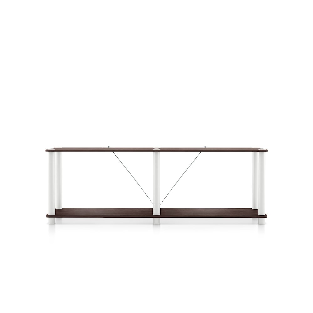 Seni 2-Tier 47-Inch Shelves Wood Open Bookcase. Picture 1