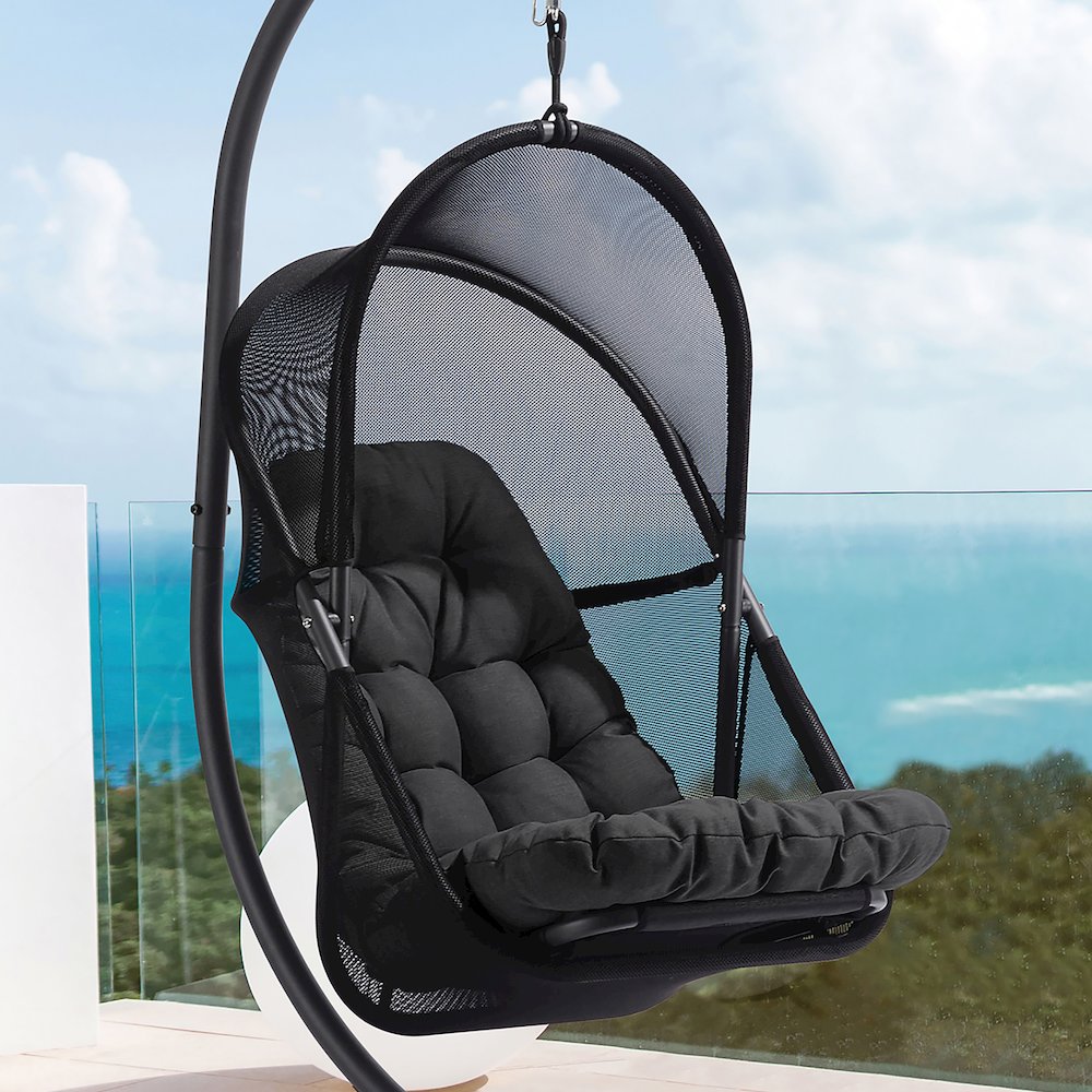 Drift Patio Foldable Porch Swing Chair with Cushion. Picture 4