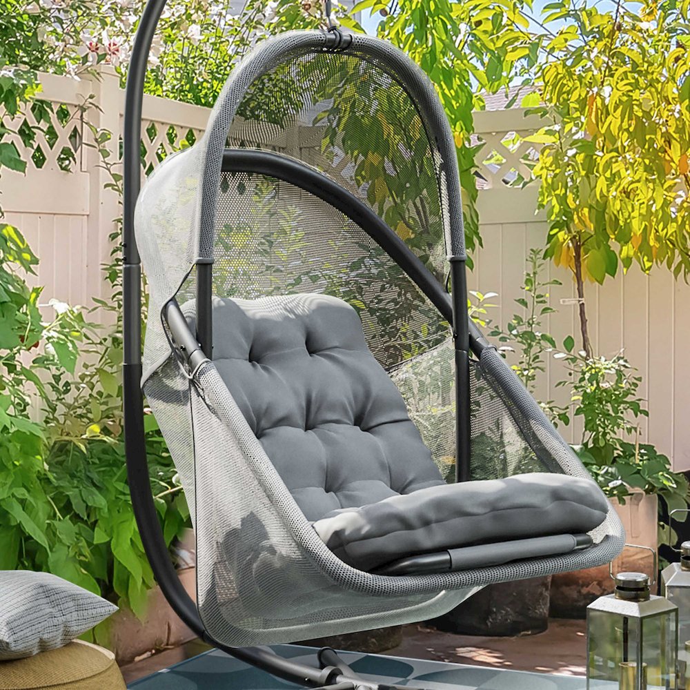 Drift Patio Foldable Porch Swing Chair with Cushion. Picture 4