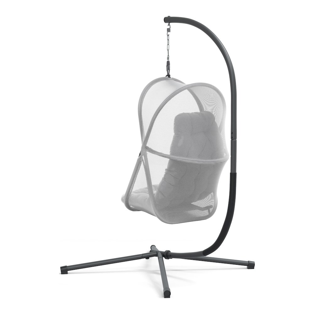 Drift Patio Foldable Swing Chair with Stand, Light Grey. Picture 2