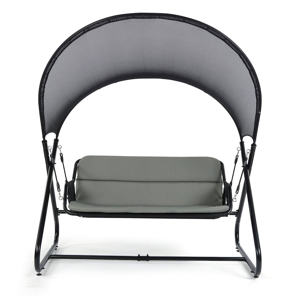 Tandor Patio Cushioned 2-Seater Swing Chair, Black. Picture 2