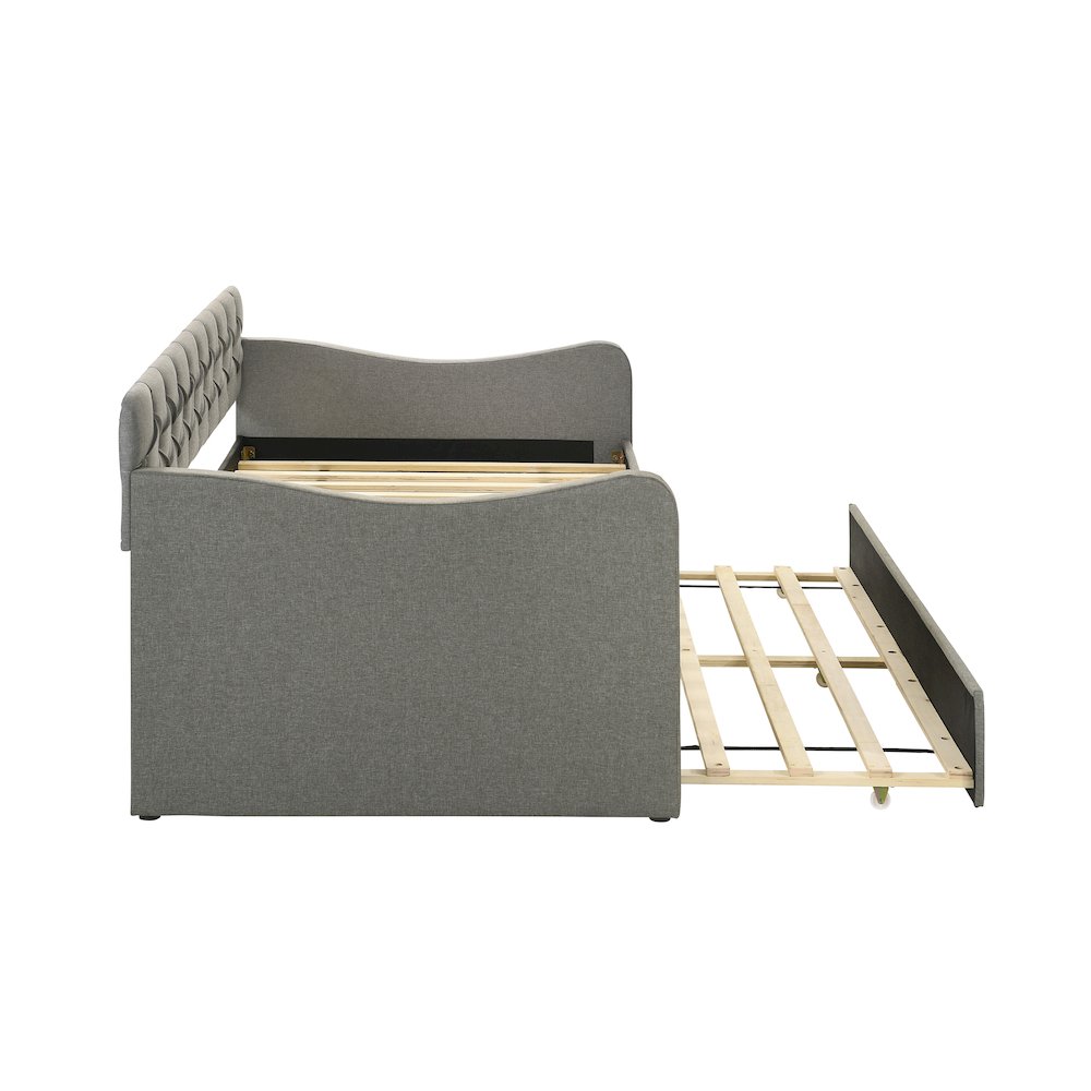Knolt Fabric Twin Daybed With Trundle. Picture 3