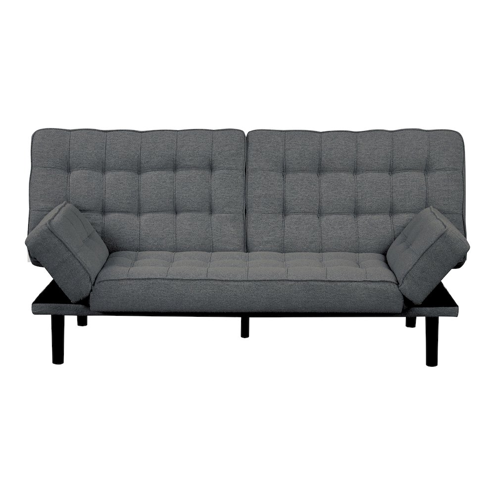 Sunith Wood Frame Fabric Futon Sofa Bed. Picture 3