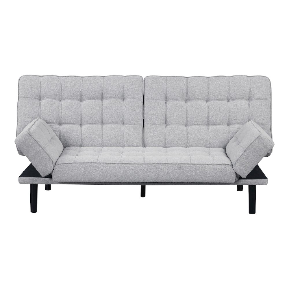 Sunith Wood Frame Fabric Futon Sofa Bed. Picture 3