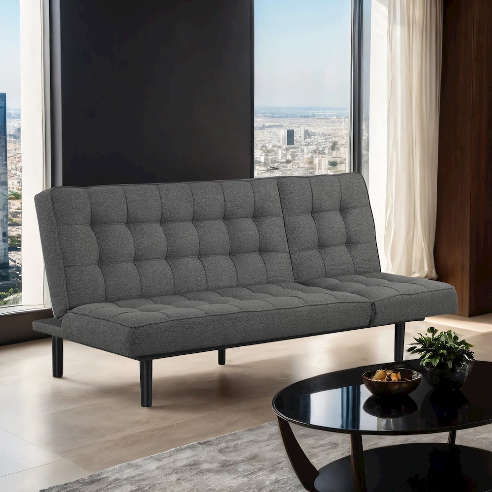 Willen Wood Frame Fabric Futon Sofa Bed. Picture 4