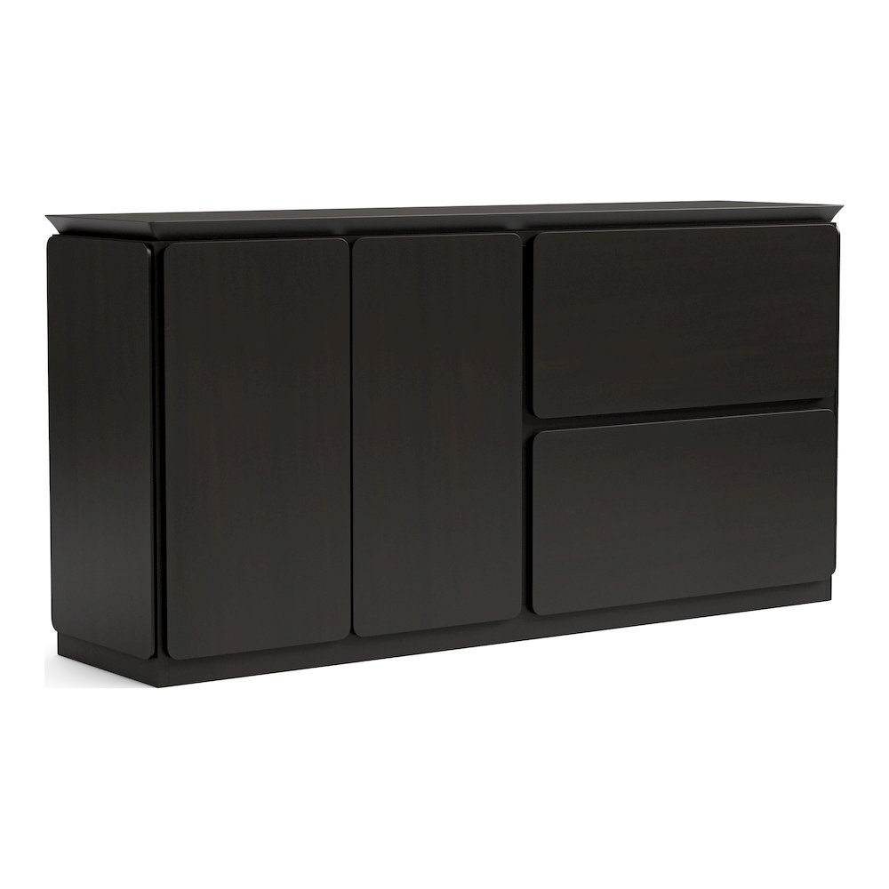 Tavion Black Solid Wood Dining Server. Picture 1