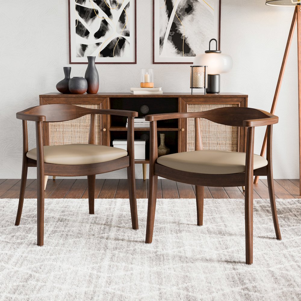Ralmon Rich Walnut Solid Wood Dining Chair (Set of 2). Picture 4