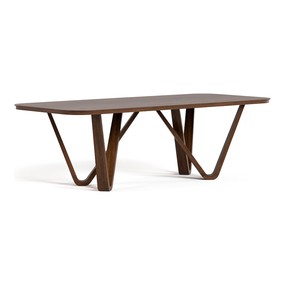 Ralmon Rich Walnut Solid Wood Dining Table. Picture 1