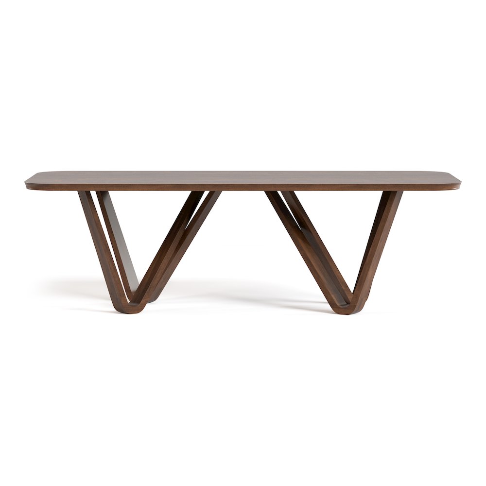 Ralmon Rich Walnut Solid Wood Dining Table. Picture 2