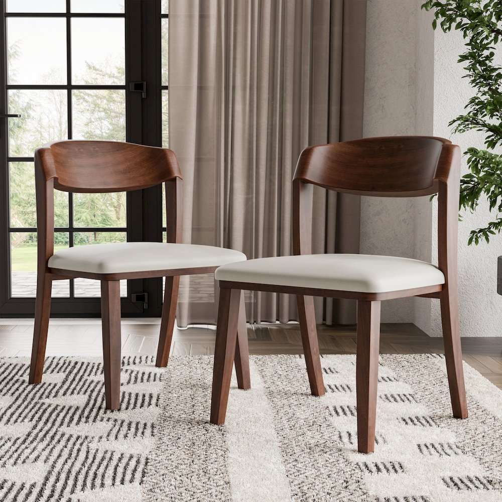 Abigail IV Rich Walnut Solid Wood Dining Chair (Set of 2). Picture 4