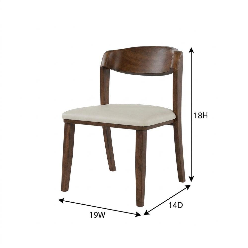 Rich Walnut Dining Chairs Set of 2 with Solid Wood Frame and Comfortable Seating. Picture 7