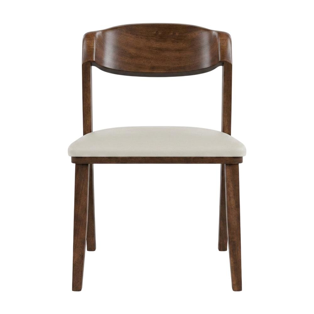 Rich Walnut Dining Chairs Set of 2 with Solid Wood Frame and Comfortable Seating. Picture 5