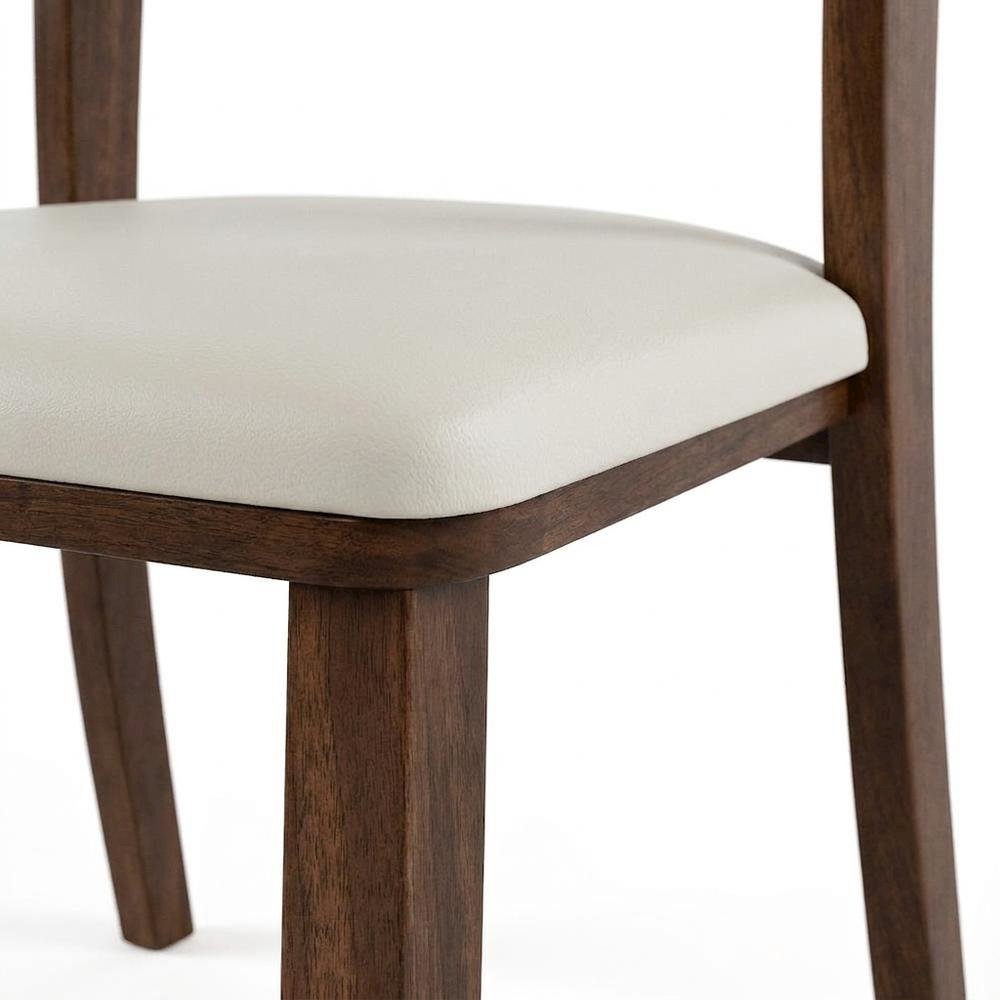 Rich Walnut Dining Chairs Set of 2 with Solid Wood Frame and Comfortable Seating. Picture 6