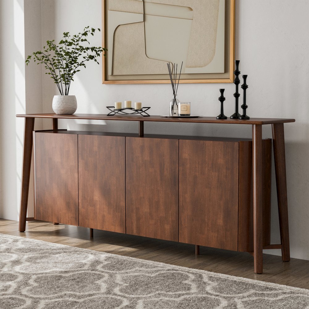 Abigail IV Rich Walnut Solid Wood Dining Server. Picture 4