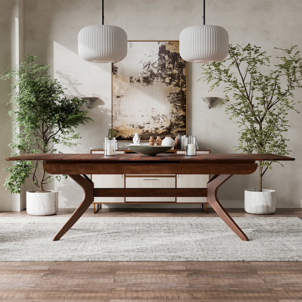Abigail IV Rich Walnut Solid Wood Dining Table. Picture 4