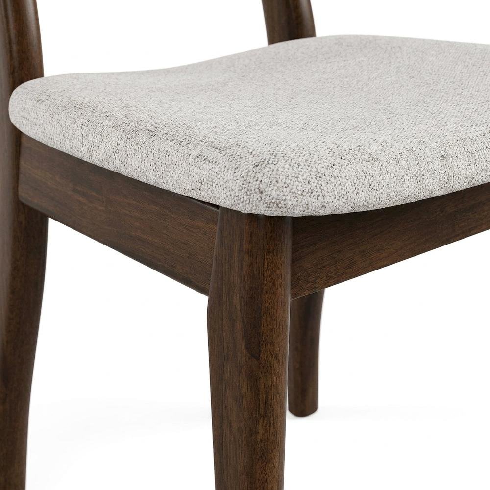 Rich Walnut Solid Wood Dining Chairs - Set of 2. Picture 7