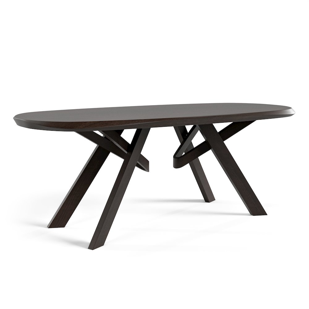 Pradan Solid Wood 3D Cuts Top Oval Dining Table. Picture 1