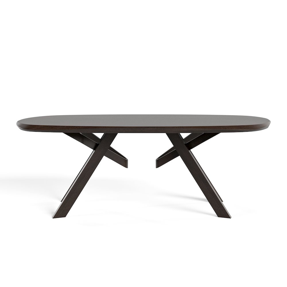 Pradan Solid Wood 3D Cuts Top Oval Dining Table. Picture 2