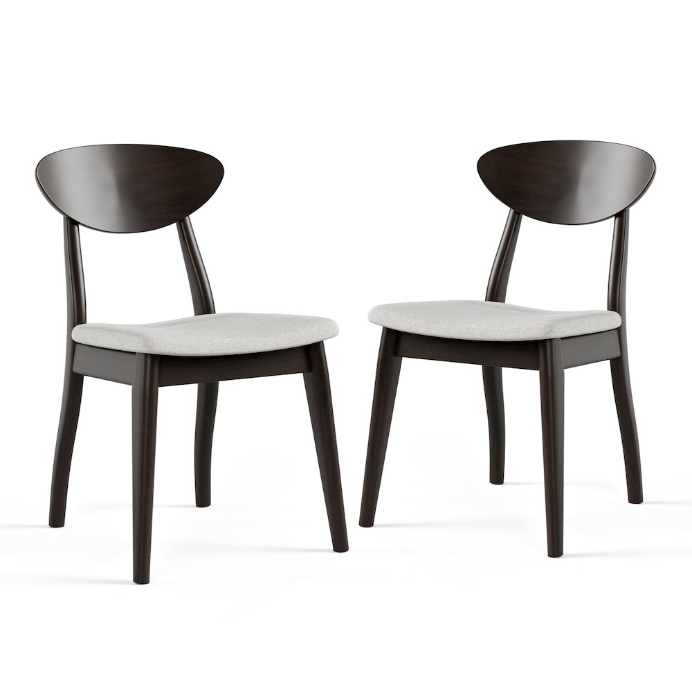 Pradan Black Wenge Solid Wood Dining Side Chair (Set of 2). Picture 1
