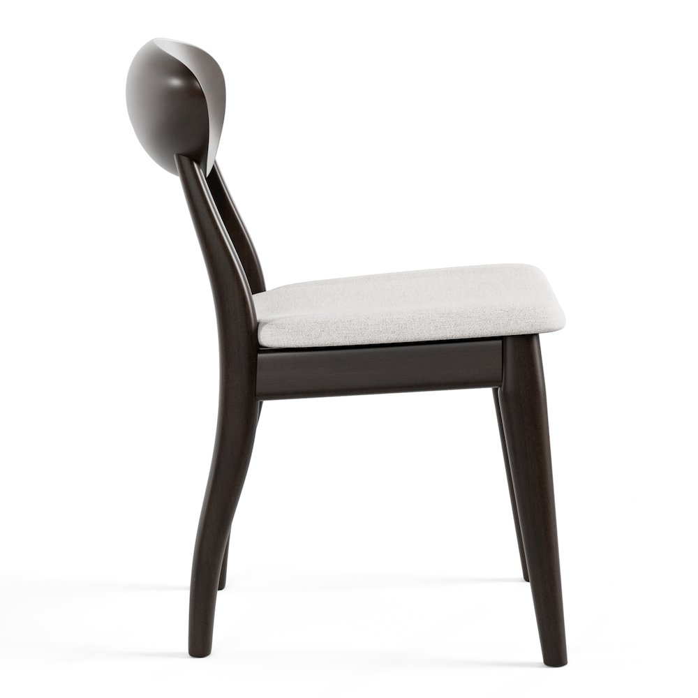 Pradan Black Wenge Solid Wood Dining Side Chair (Set of 2). Picture 3
