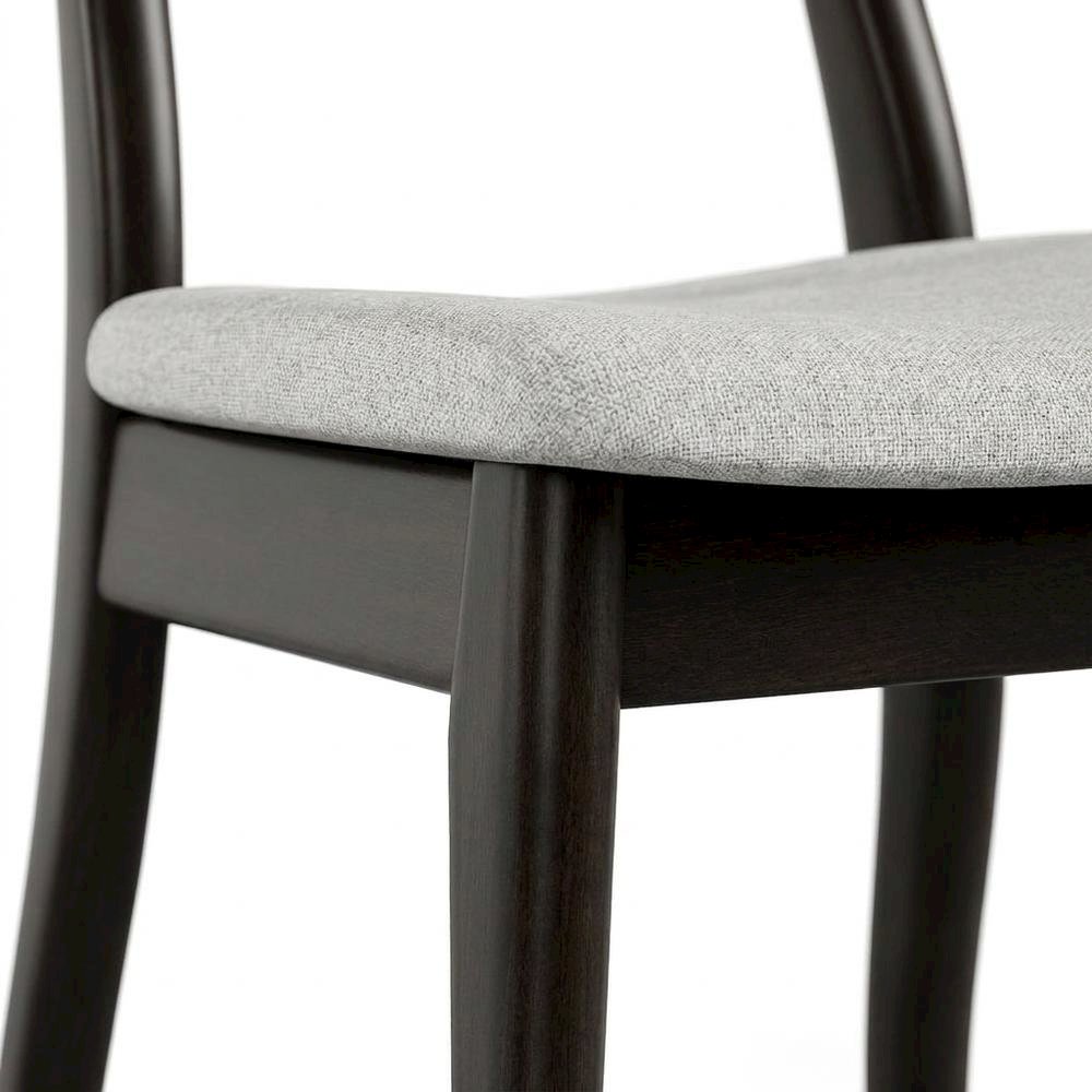 Black Wenge Dining Side Chairs Set of 2 with Solid Wood Design. Picture 7