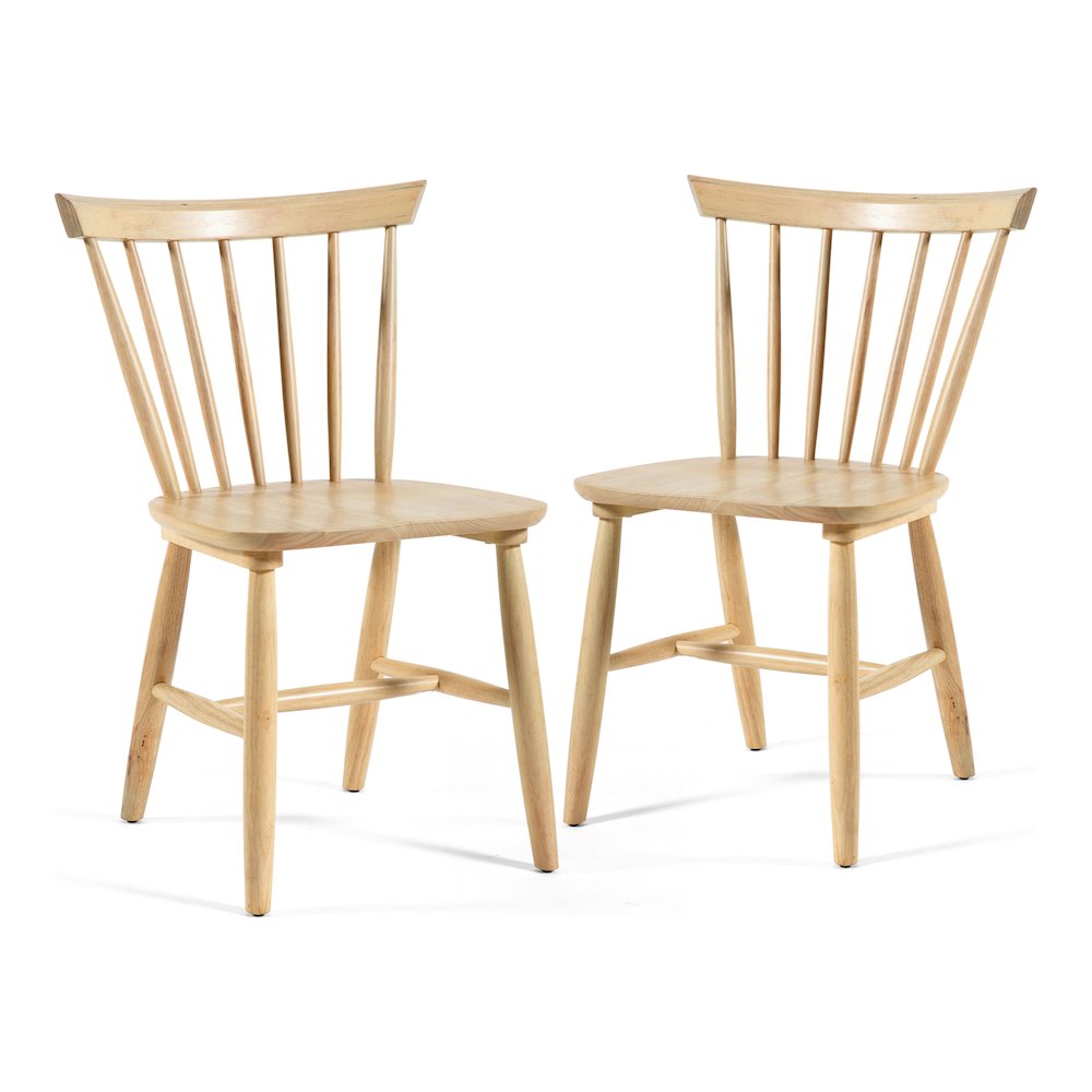 Keyana Solid Wood Dining Chair in White Oak (Set of 2). Picture 1