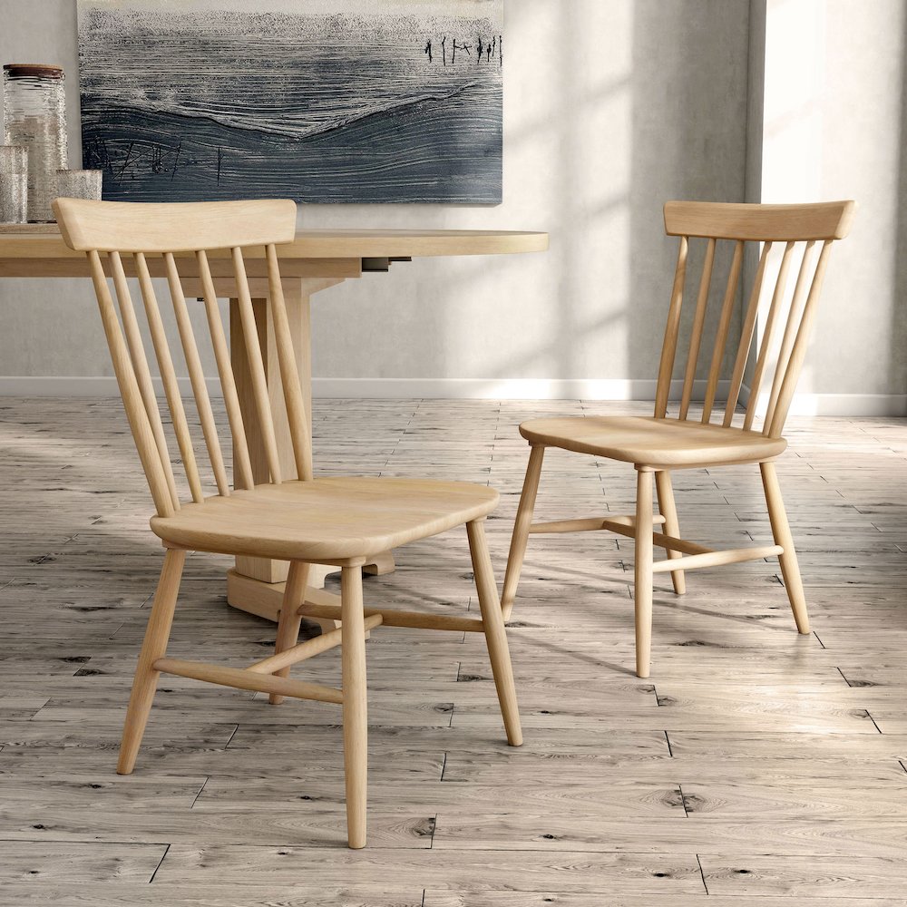 Keyana Solid Wood Dining Chair in White Oak (Set of 2). Picture 4