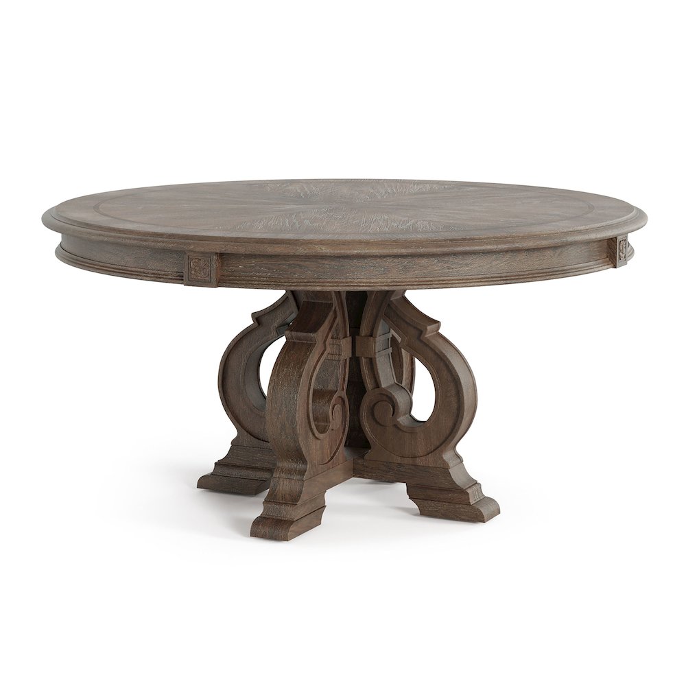 Clyde Rustic Wood Round Dining Table in Natural Tone. Picture 3