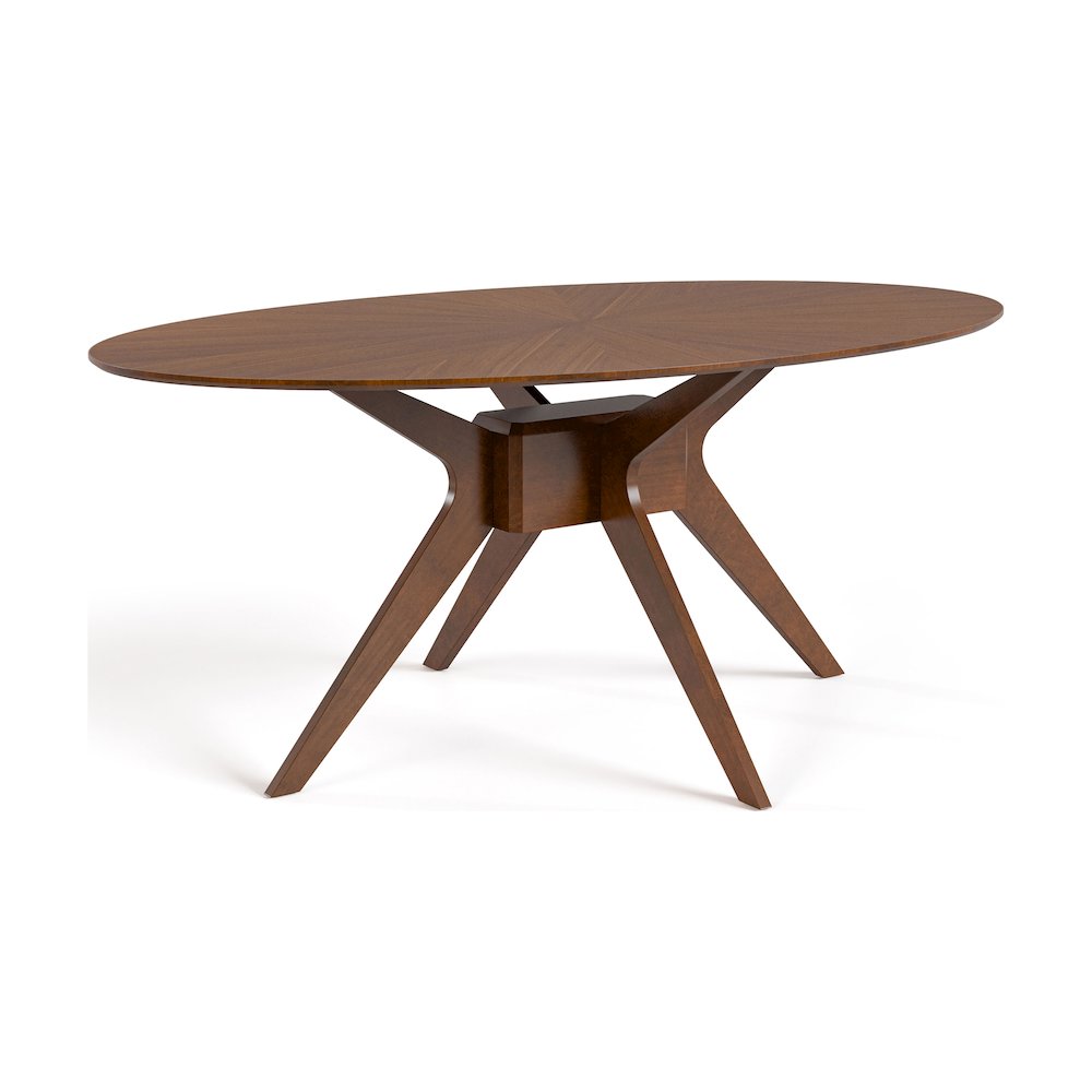 Demase 5-Piece Walnut Solid Wood Dining Table Set. Picture 3