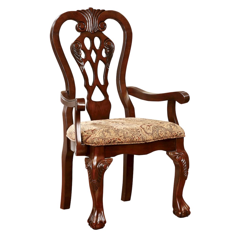 Wilson Wood Dining Arm Chair in Brown Cherry (Set of 2). Picture 2