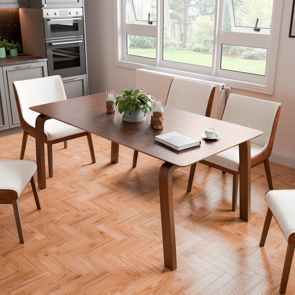 Senoil Walnut Solid Wood Dining Table. Picture 2