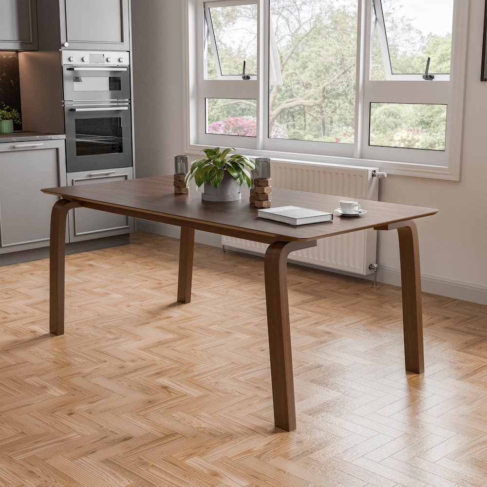 Senoil Walnut Solid Wood Dining Table. Picture 3