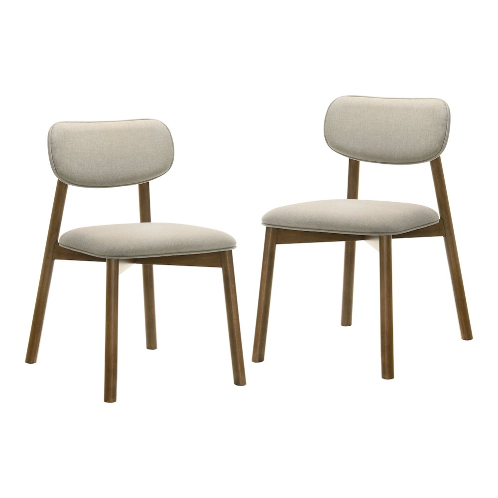 Furniture of America Haukea Mid-Century Walnut Wood Dining Chairs (Set of 2). Picture 1