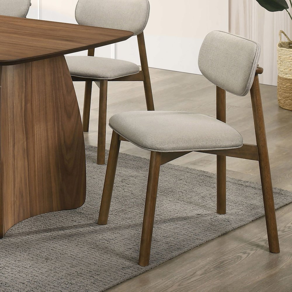 Furniture of America Haukea Mid-Century Walnut Wood Dining Chairs (Set of 2). Picture 4