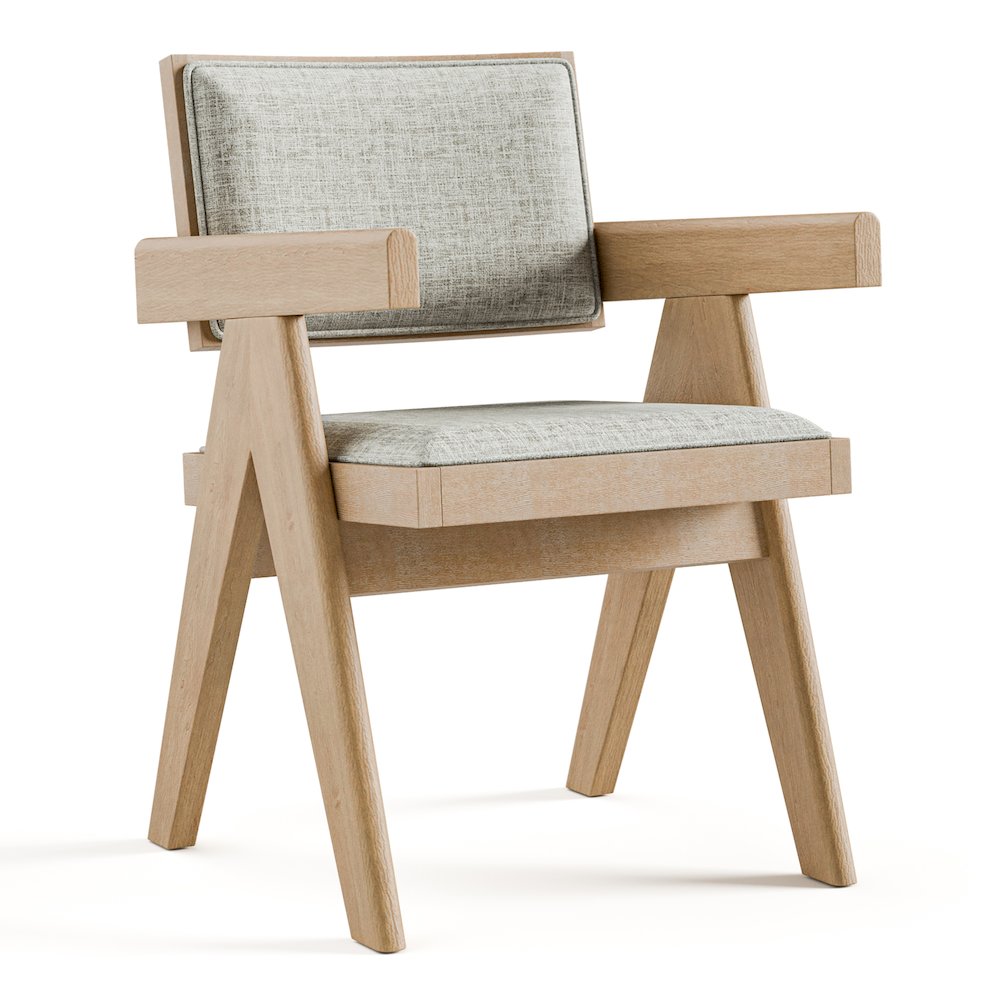 Oldbury Wood Dining Arm Chair in Natural Oak (Set of 2). Picture 2