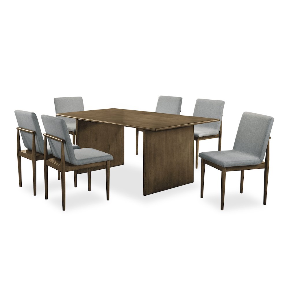 Alto 7-Piece Natural Solid Wood Dining Table Set. Picture 1