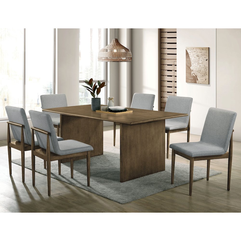 Alto 7-Piece Natural Solid Wood Dining Table Set. Picture 2