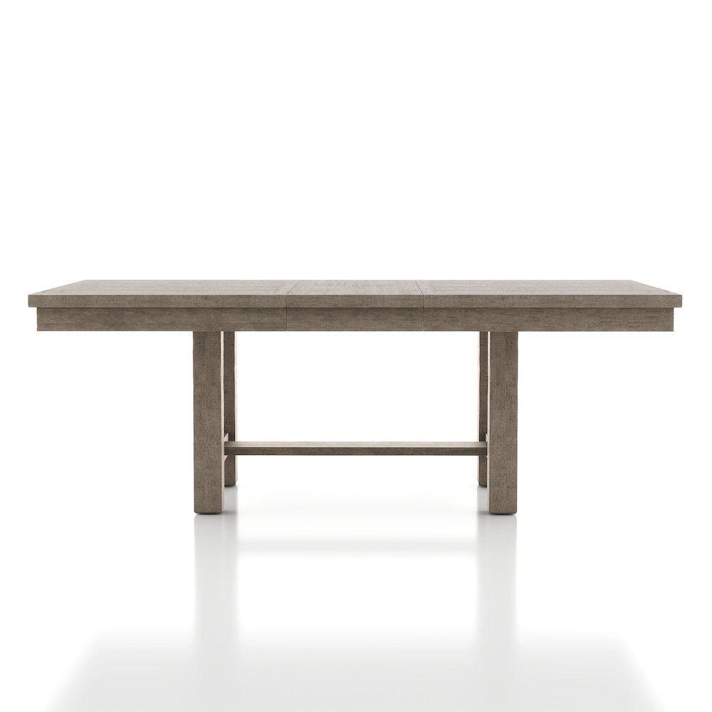 Atola Rustic Wood Trestle Expandable Dining Table in Grey. Picture 2