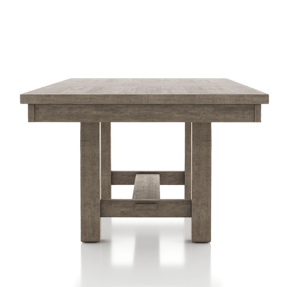 Atola Rustic Wood Trestle Expandable Dining Table in Grey. Picture 3