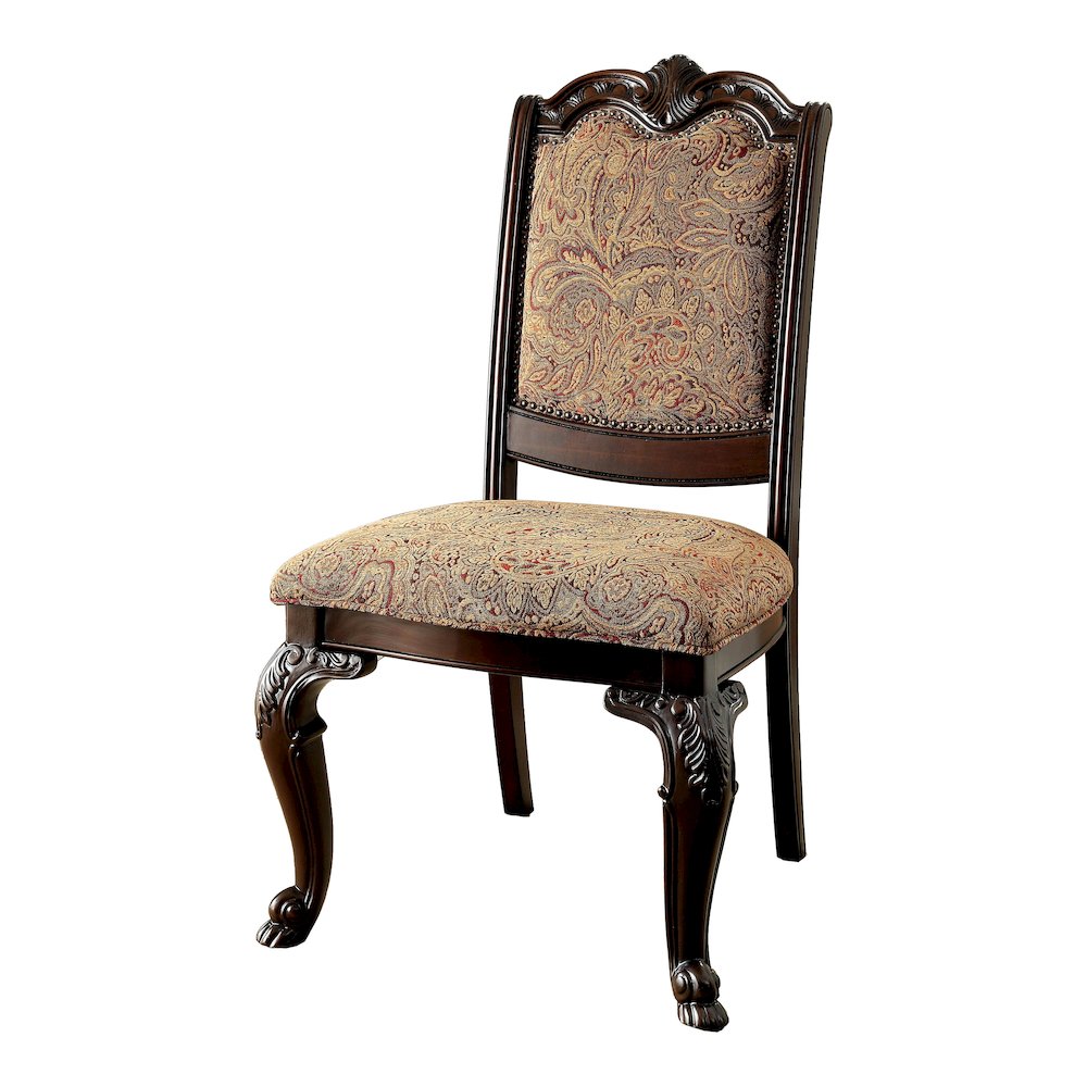 Ramsaran Fabric Dining Chair in Brown Cherry (Set of 2). Picture 2