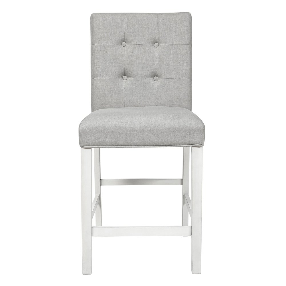 Ronan Antique White Fabric Counter Stool (Set of 2). Picture 2