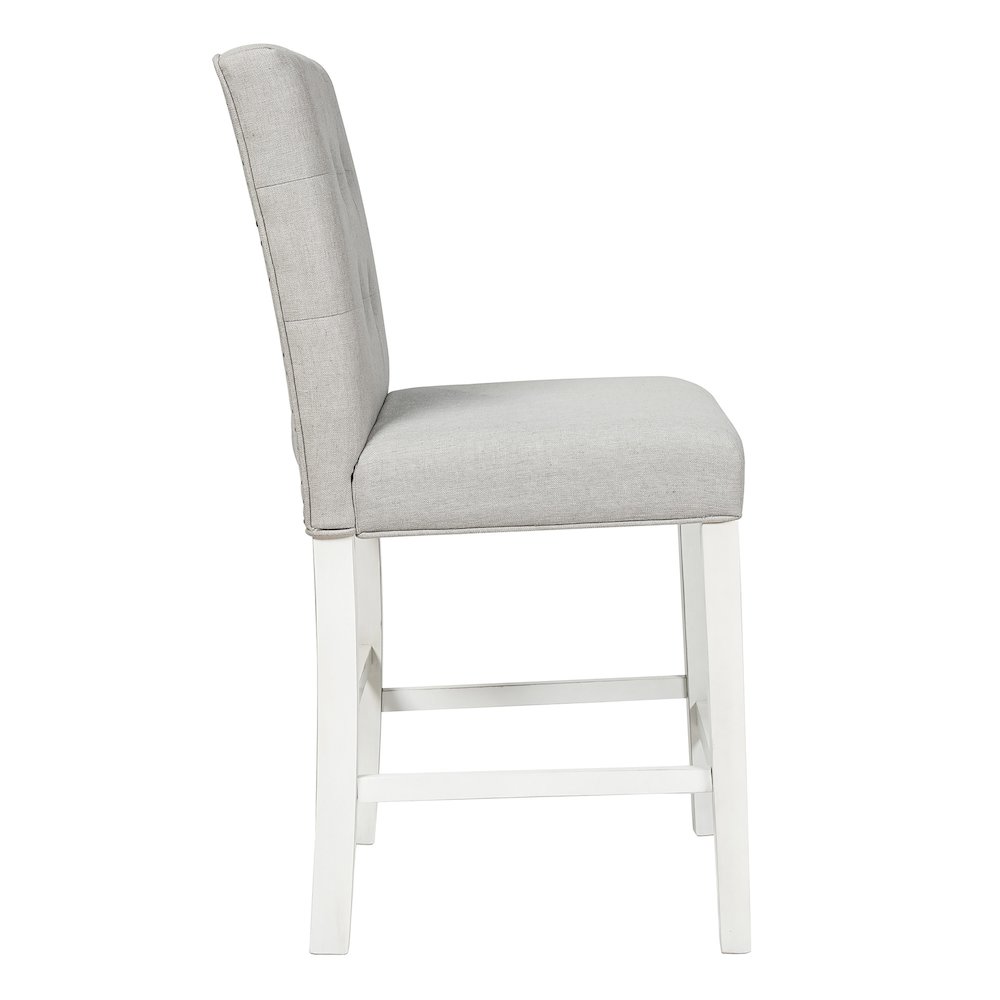 Ronan Antique White Fabric Counter Stool (Set of 2). Picture 3