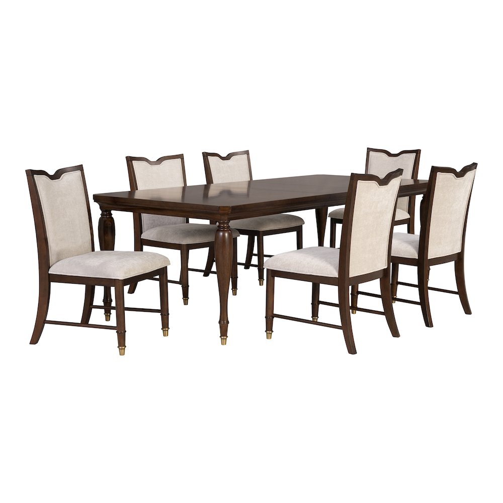 Whitney 7-Piece Dark Cherry Wood Extendable Dining Set