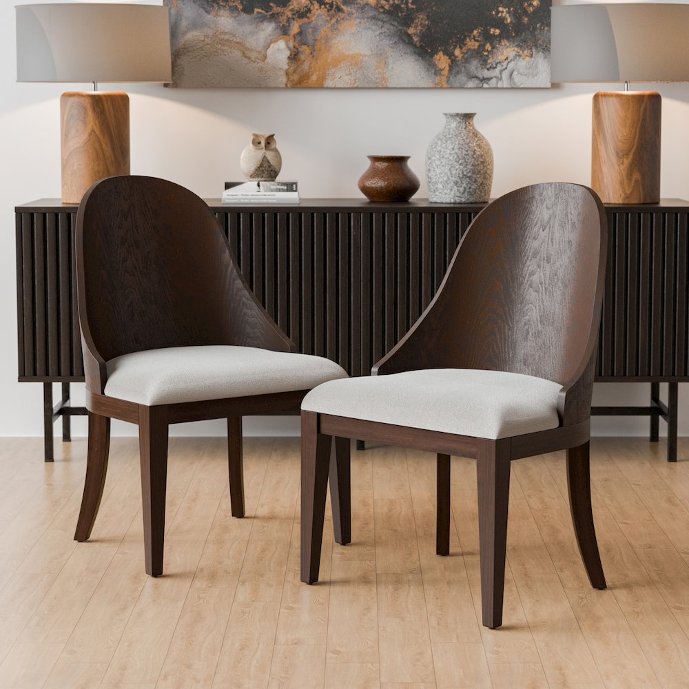 Lakin Solid Wood Dining Chair in Dark Walnut (Set of 2). Picture 4