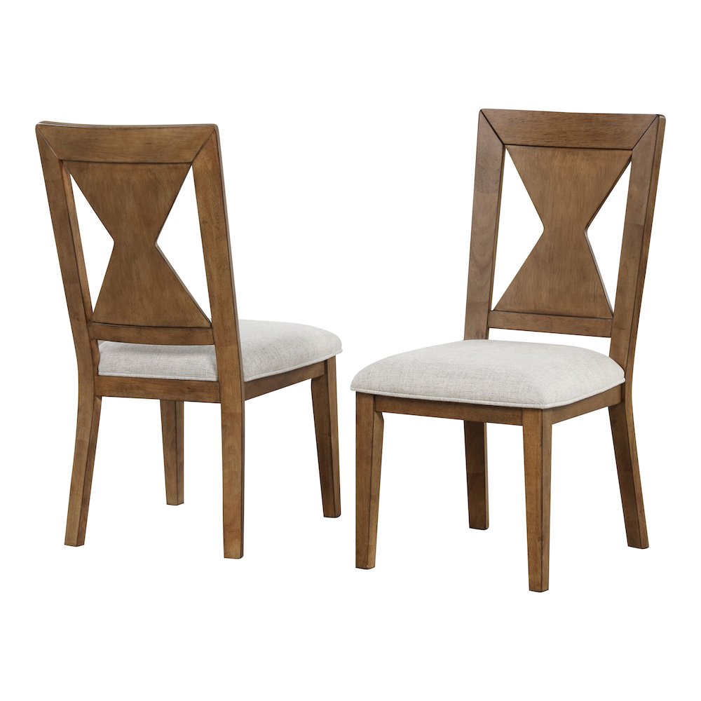 Faustas Rustic Oak Solid Wood Dining Chair (Set of 2)